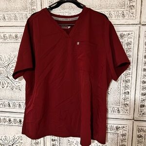 V-Neck Women’s Medical Scrub Top - Burgundy